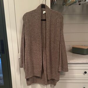 Moth Cozy Brown Open-Front Cardigan